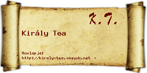 Király Tea névjegykártya