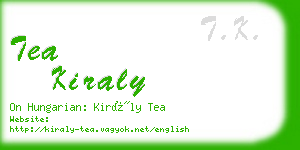 tea kiraly business card